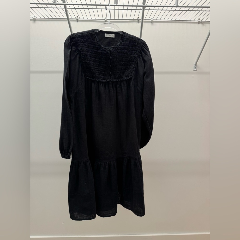 Mango Girls Black Long Sleeve Dress Size 13-14 Years